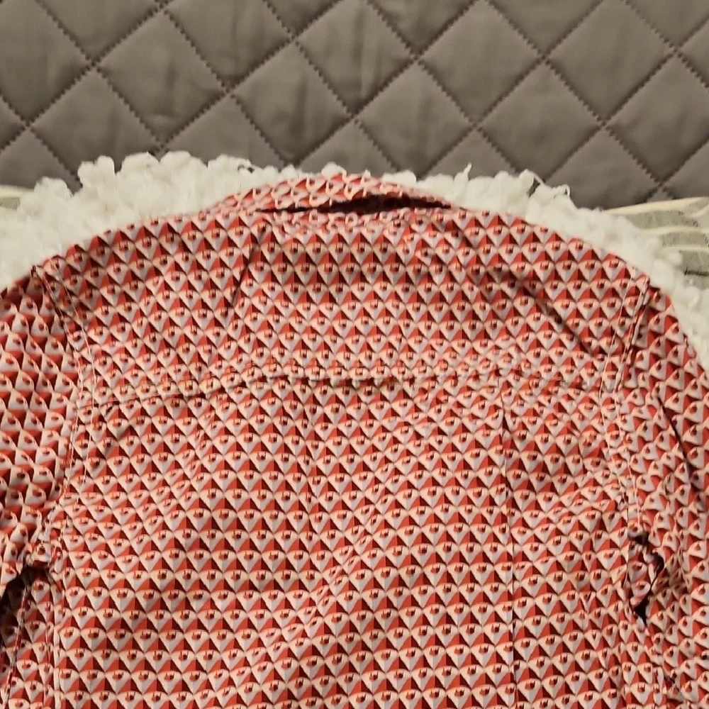 Next Boys Red and White Patterned Button Down Shirt